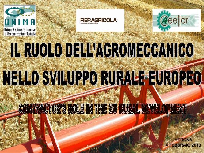 Il ruolo dell'agromeccanico nello sviluppo rurale europeo